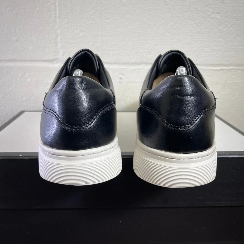 Nordstrom Rack 58665 Black Leather Casual Sneaker Shoes Slip On Men's 8.5 M